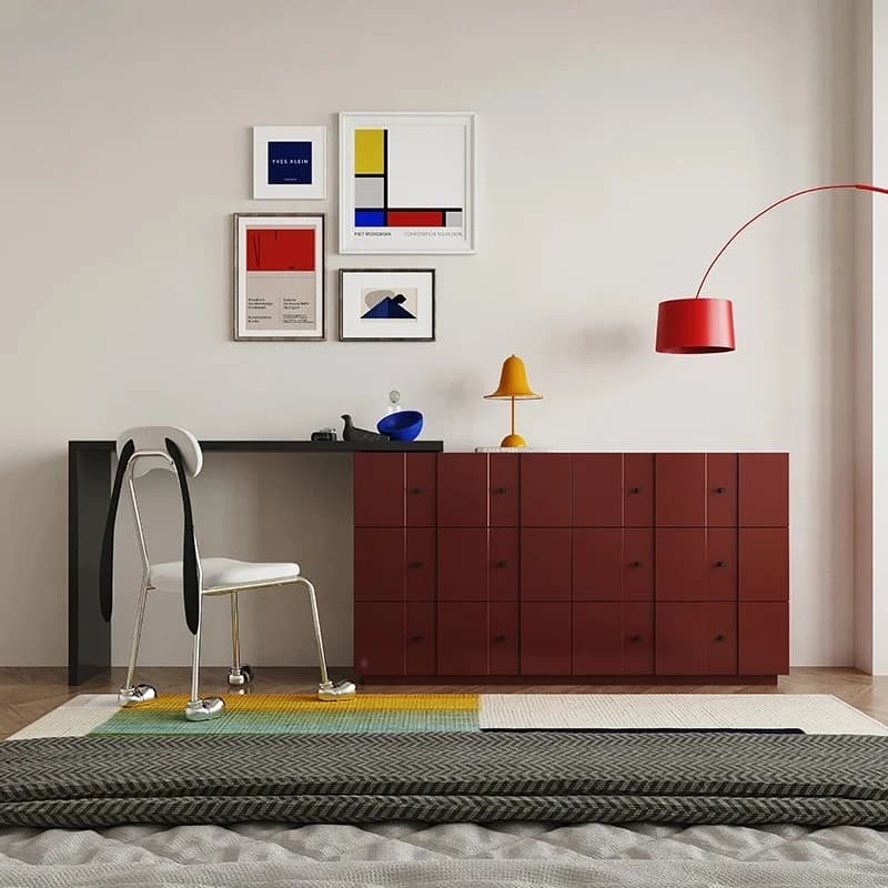chest integrated dresser bedroom small apartment retractable corner Italian makeup table