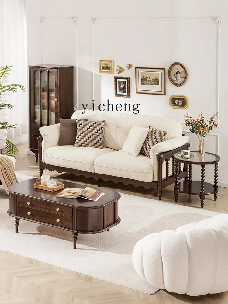 Small Round Table Retro All Solid Wood Small Round Table Sofa Side Few Pure Log Side Few Coffee Tablen2