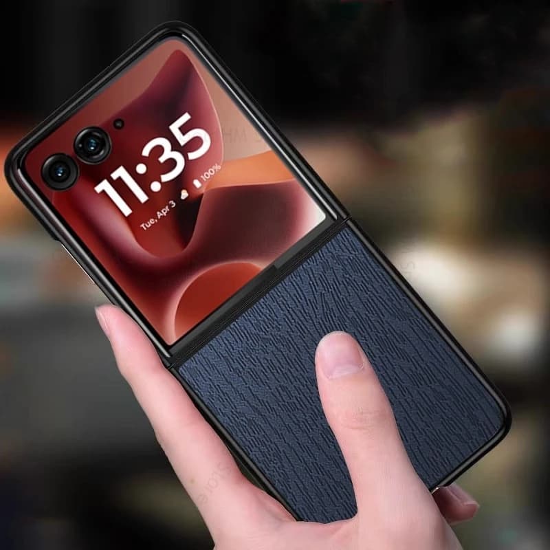 Wood Texture Leather Shockproof Case For Motorola Razr 60 Ultra Slim Tough Edge Phone Protection Cover For Moto Razr 40 50 Ultra