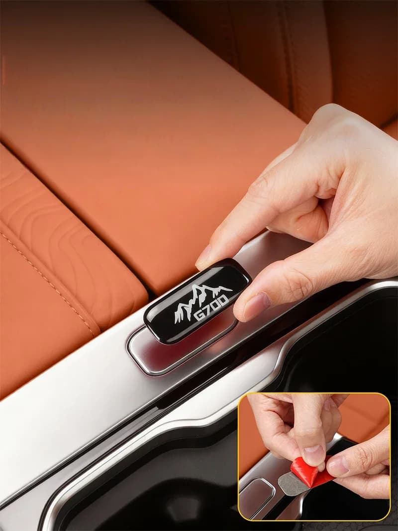 For JETOUR G700 2025 2026 Car Logo Sticker Center Console Armrest Box Decorative Stickers Modified Car Armrest Box Switch Button