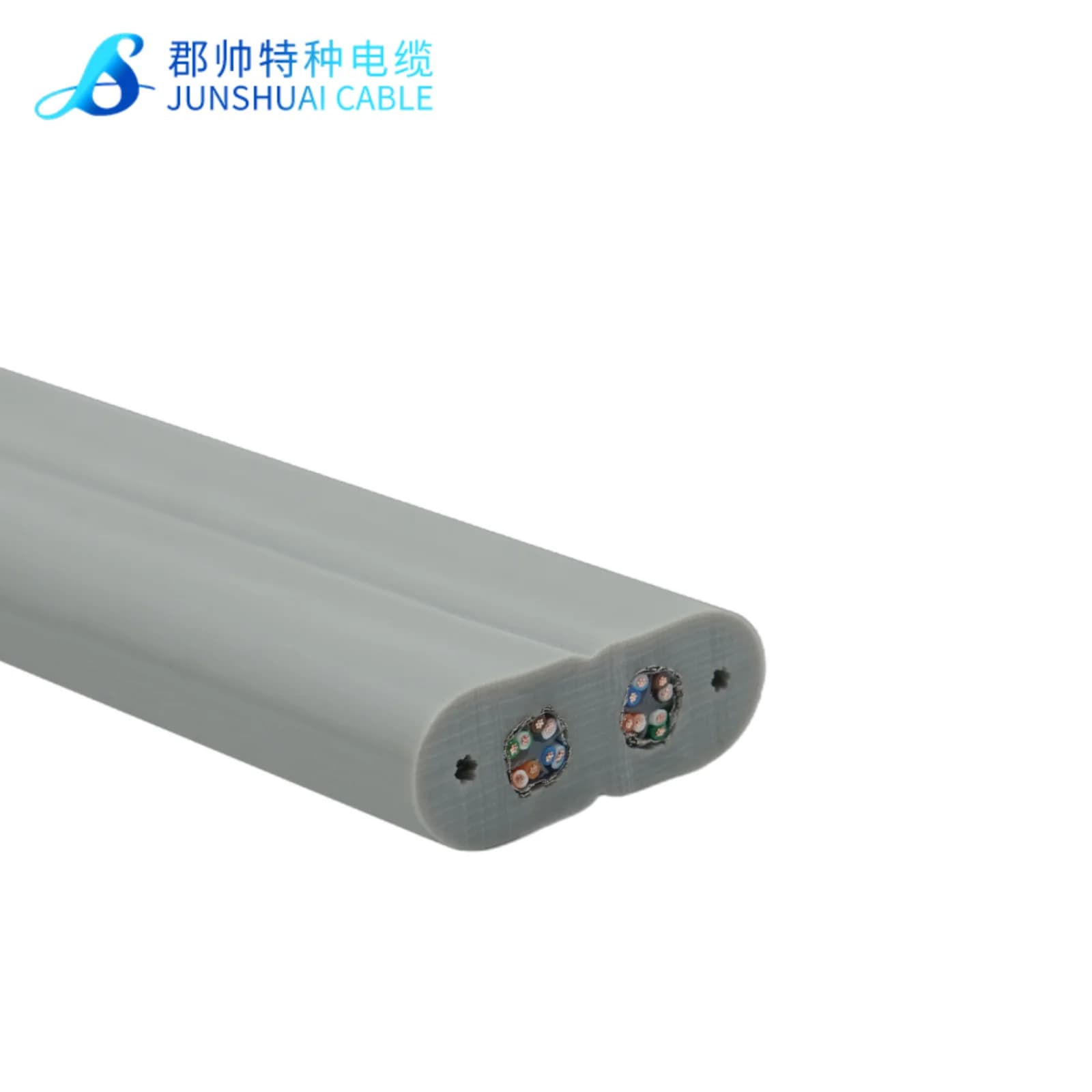Customized Junshuai TVVBG-2XCAT6+2G Low Voltage CAT6/CAT5E Elevator Network Cable for CCTV Systems
