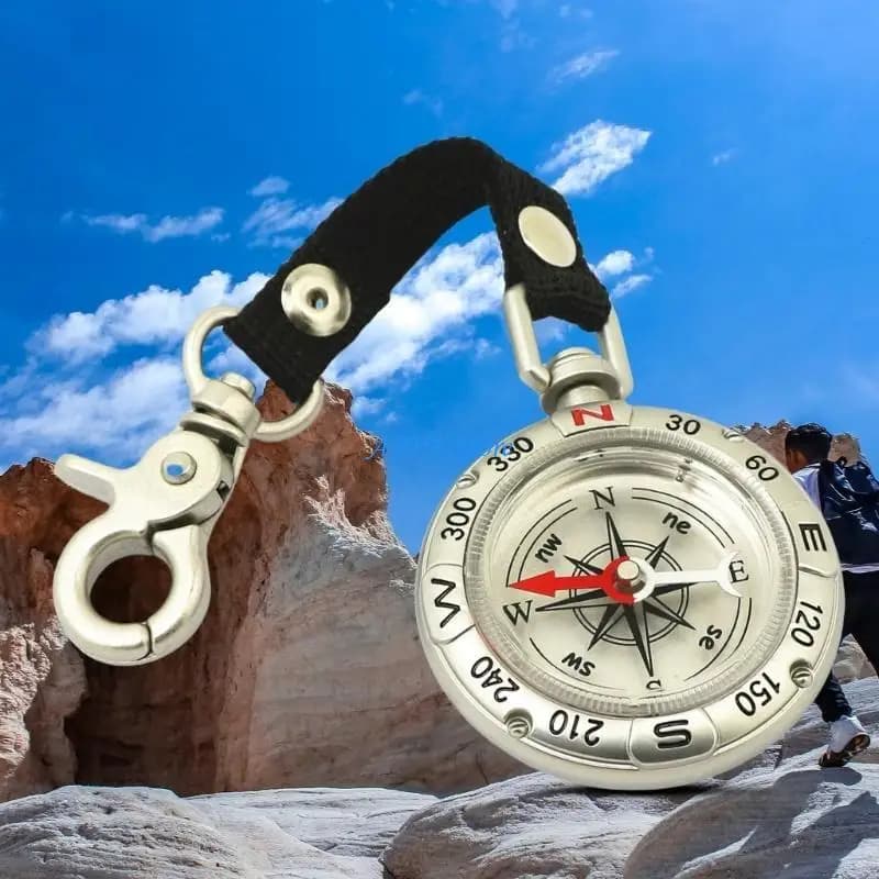 U13C Zincs Alloy Pocket Compasses With Lanyard Climbing Equipment Pocket Compasses