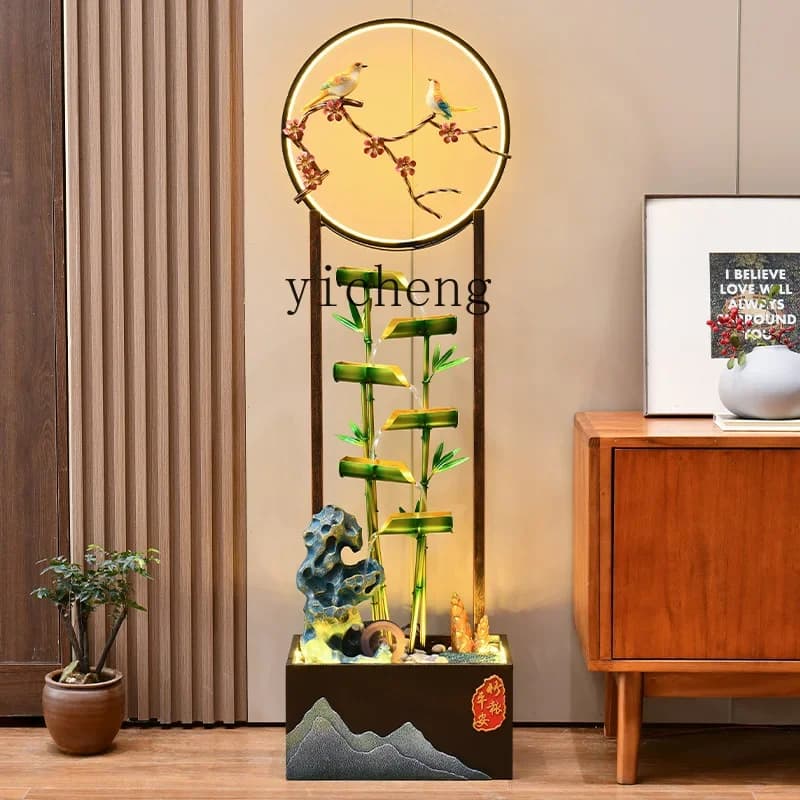 b11-7.1 Flowing Water Ornament Circulating Water Fake Mountain Floor-standing Wealth Feng Shui Wheel Opening Gift