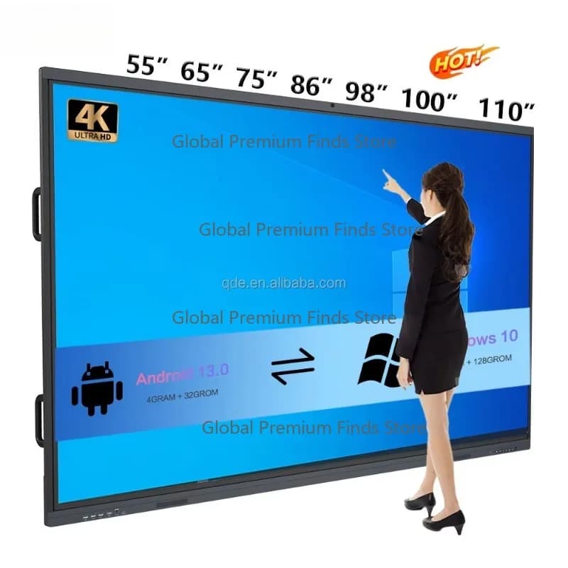 QDE 65 75 85 86 Inches Touch Screen Interactive Whiteboards Presentation Screen Smartboards Smart White Board School Teaching