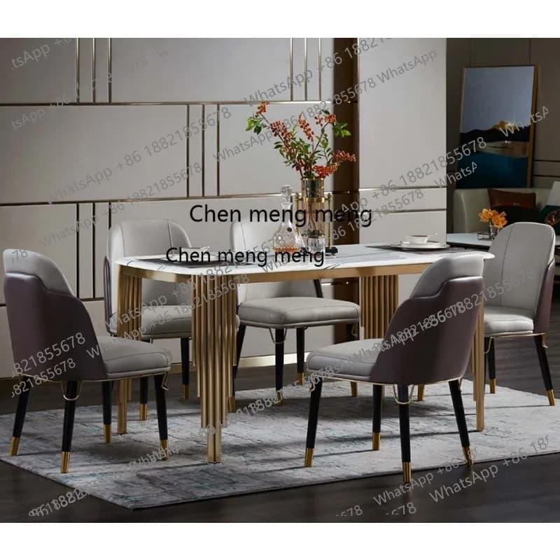 Modern marble dining tables Nordic small apartment home rectangular post-modern dining table