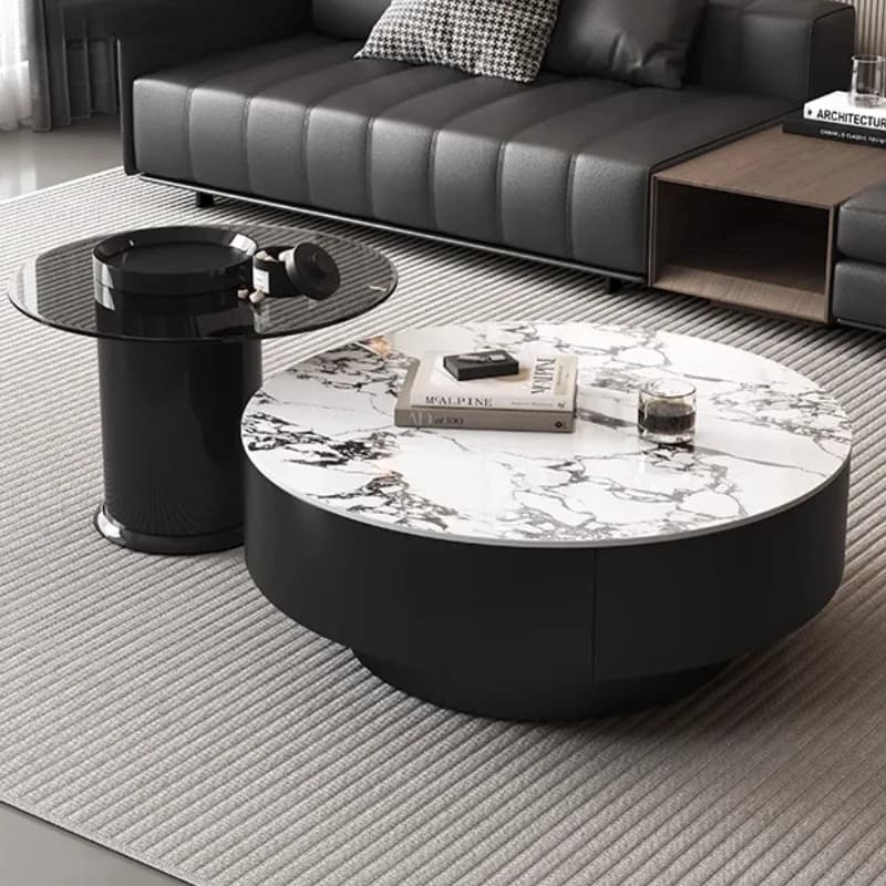 Italian Aesthetic Modern Coffee Tables Luxury Design Black Center Coffee Table Space Saving Stolik Kawowy Salon Home Furniture