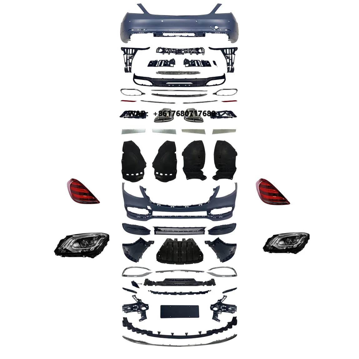 Body Kit for  benz S Class W222 14-20 Modified    Front Rear Bumper Assembly for S350 S400 S450 S500