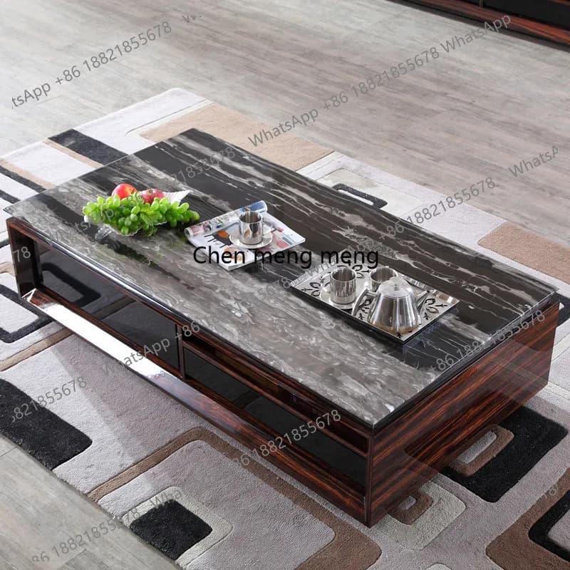 Natural marble coffee table TV cabinet can be combined with simple modern furniture European small apartment