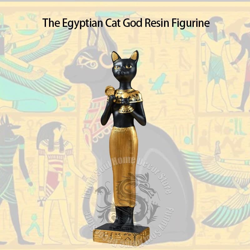 The ancient Egyptian cat god guardian tabletop ornament  Egyptian travel collectible home decoration handicraft decoration