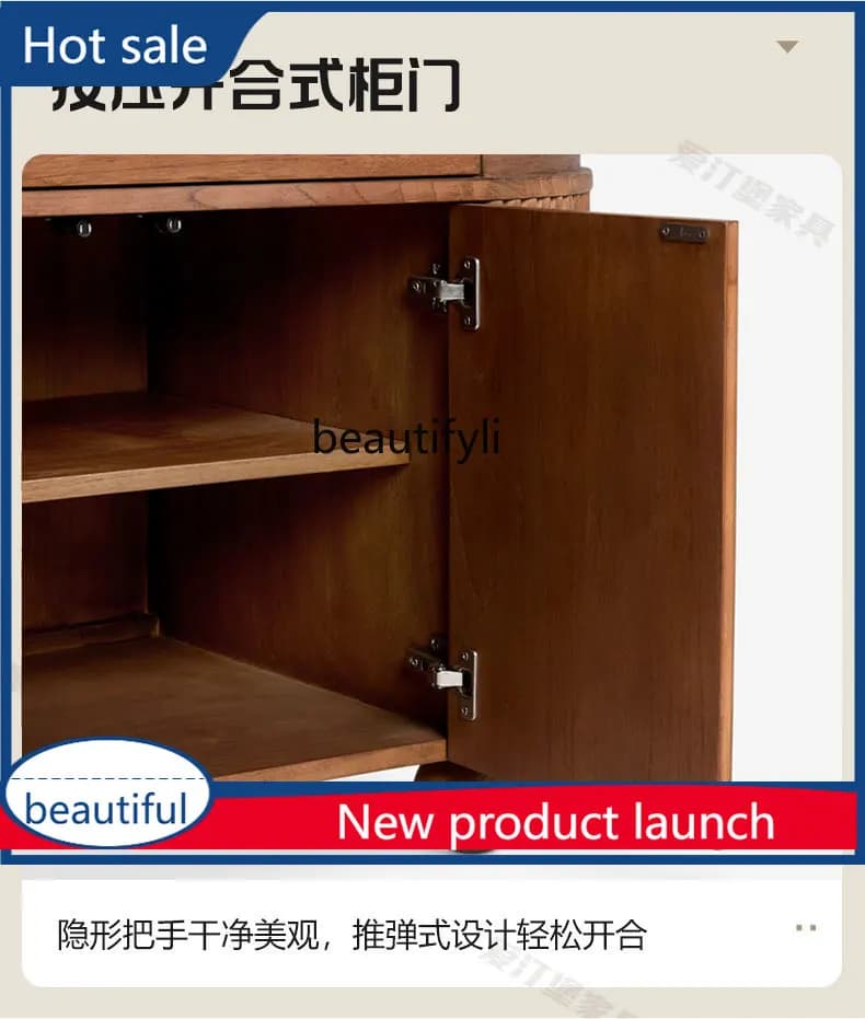 cqy French-style Vintage Sideboard Cabinet Retro Entryway Storage Solid Wood Organizer Cabinet
