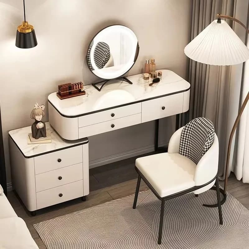European Drawer Vanity Table Floor Aesthetic Organizer Salon Makeup Vanity Luxury Modern Beauty Coiffeuse Chambre Furniture
