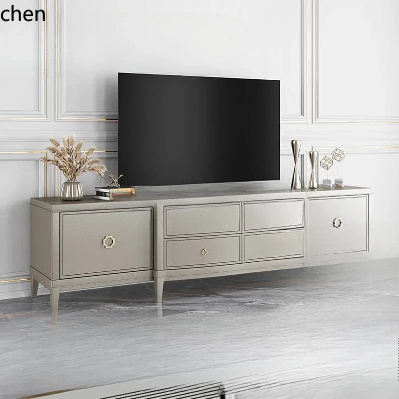 DSA  light luxury solid wood TV cabinet modern simple small apartment living room coffee table combination floor cabinet