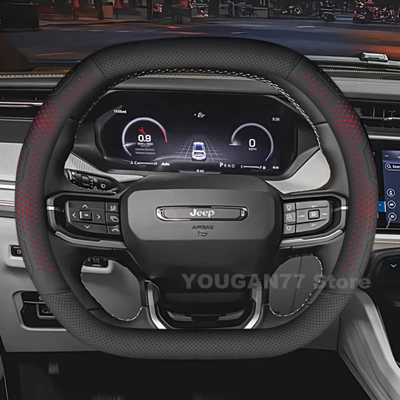 Leather Car Steering Wheel Cover For New Jeep Cherokee 2026 Ultra-Thin Covers For Covers Auto Interior Jeep Cherokee Accessories