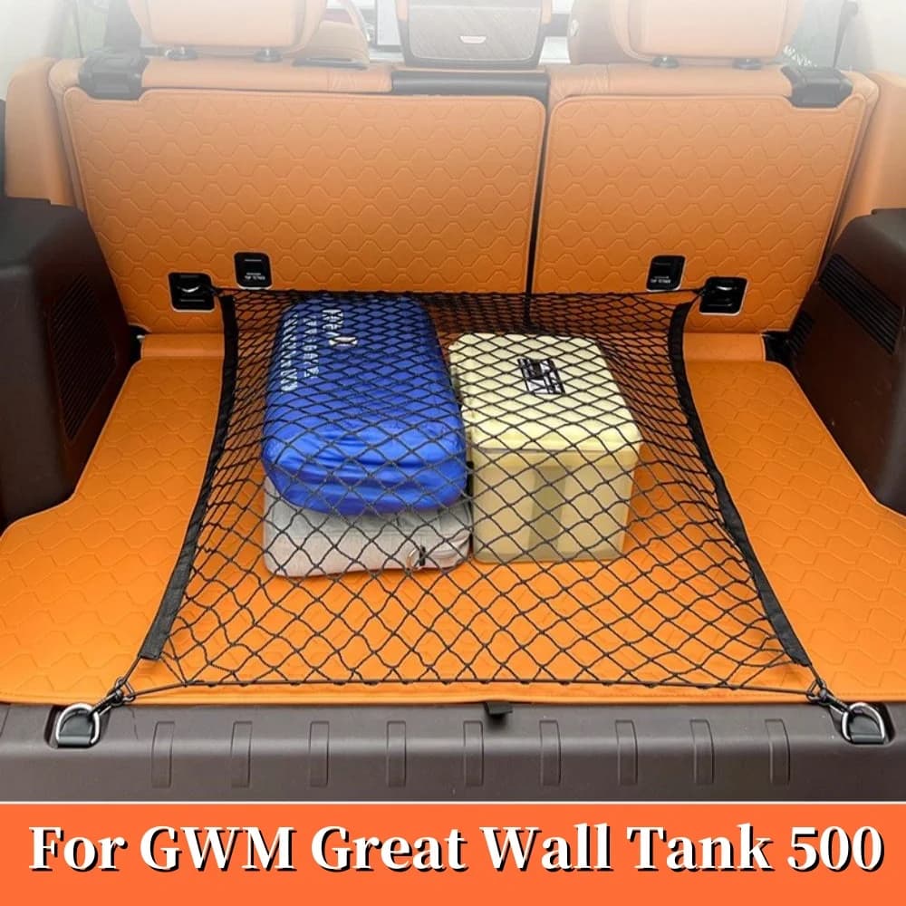 Car Styling Trunk Fixed Net Elastic Net Storage Pocket Protector For GWM TANK 500 2022-2026 Auto Accessories