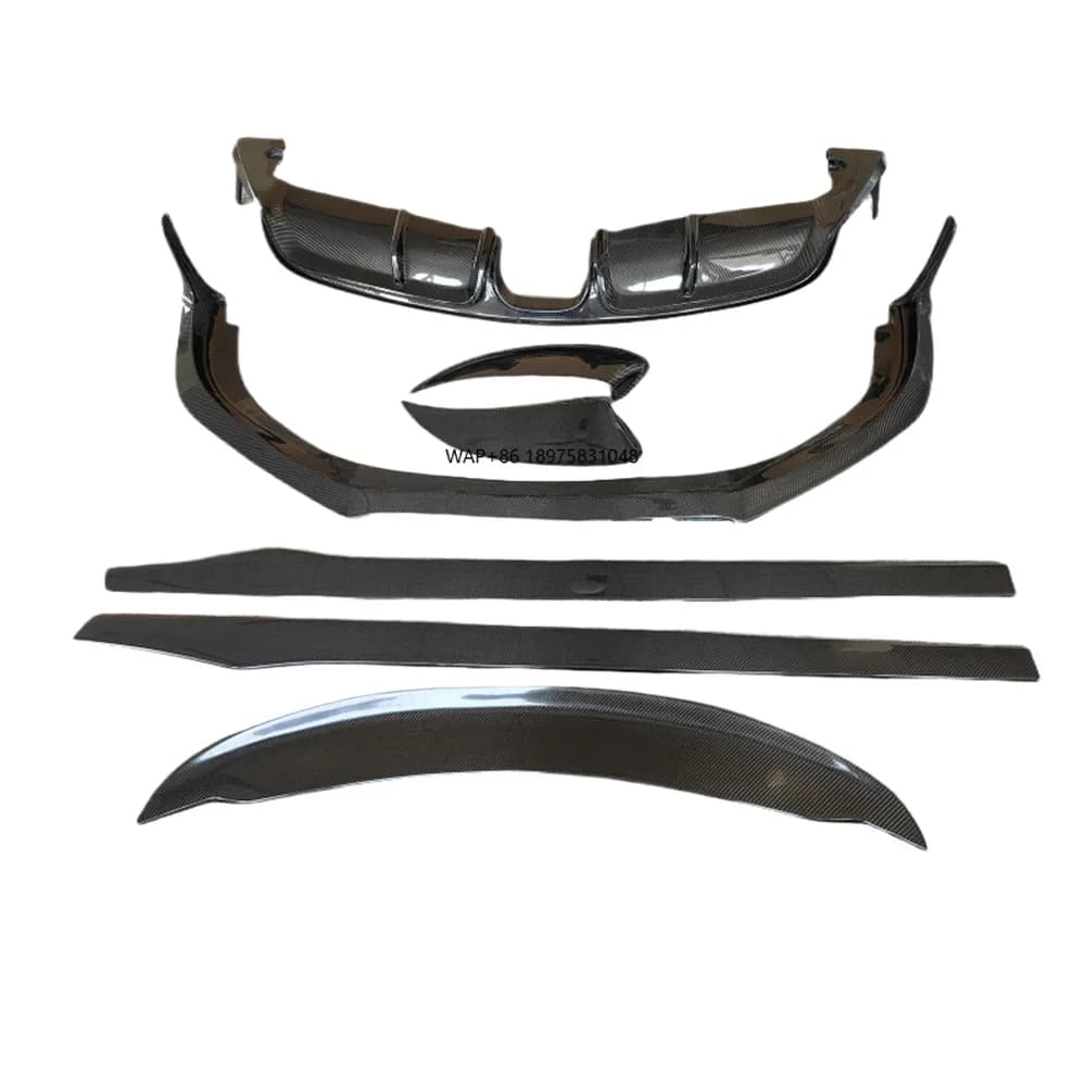 2012-2015 981 GTS Carbon Fiber Style Body Kit Front Lip Side Skirt Rear Diffuser Spoiler