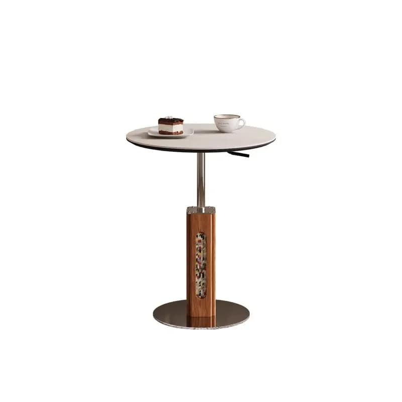 Medieval style liftable rock slab sofa side few French advanced living room small round table cave stone coffee table corner few