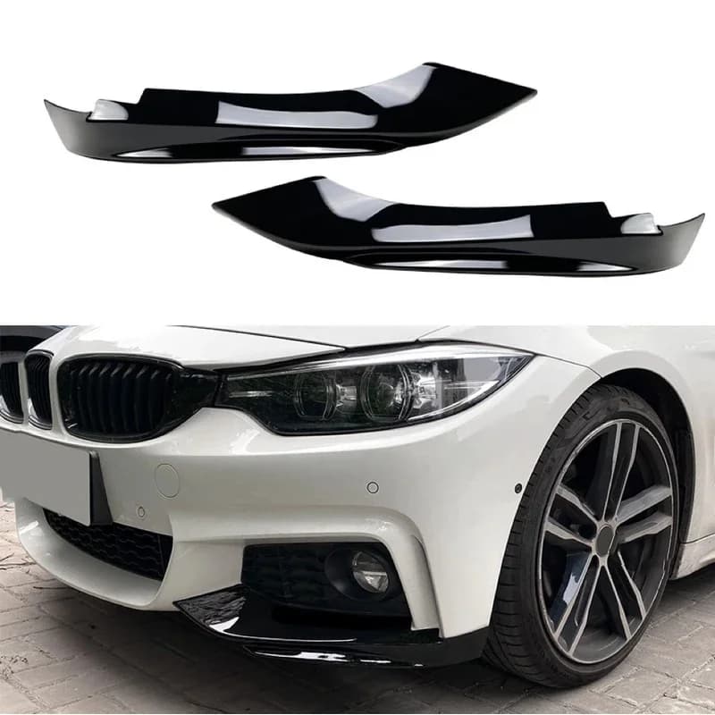 Front Bumper Diffuser Side Parts Splitter  Fit For BMW F32 F33 F36 4 Series 2014 -2020 M-Sport M-Tech (M Sport Models Only)