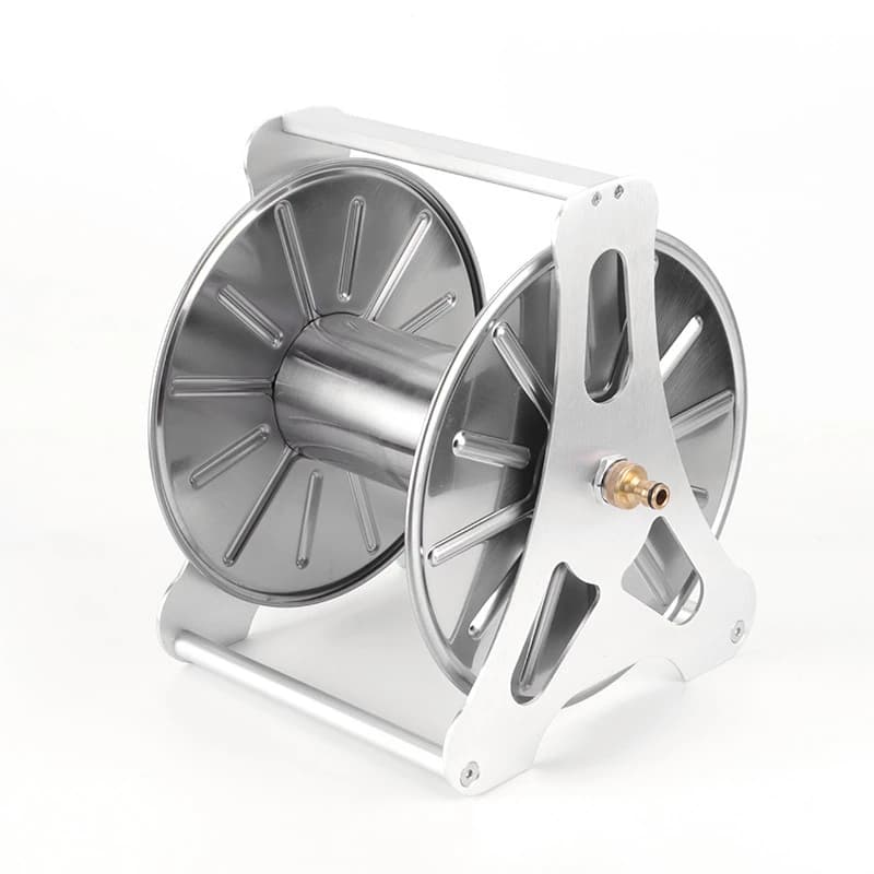 Garden Hose Storage Rack Stainless Steel Wall-Mounted Automatic Hose Reel for Car Wash Vehicle Frame Wall-Mounted Design