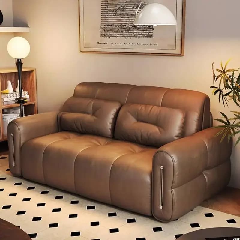 Designer Foldable Electric Sofas Brown Classic Style Quality Living Room Sofas Lounges Relax High Canape Lit Furniture For Home