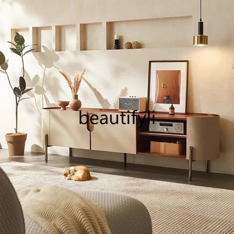 X Light Luxury Modern High-End TV Coffee Table Set High-Grade Minimalist Living Room Storage Floor Cabinet