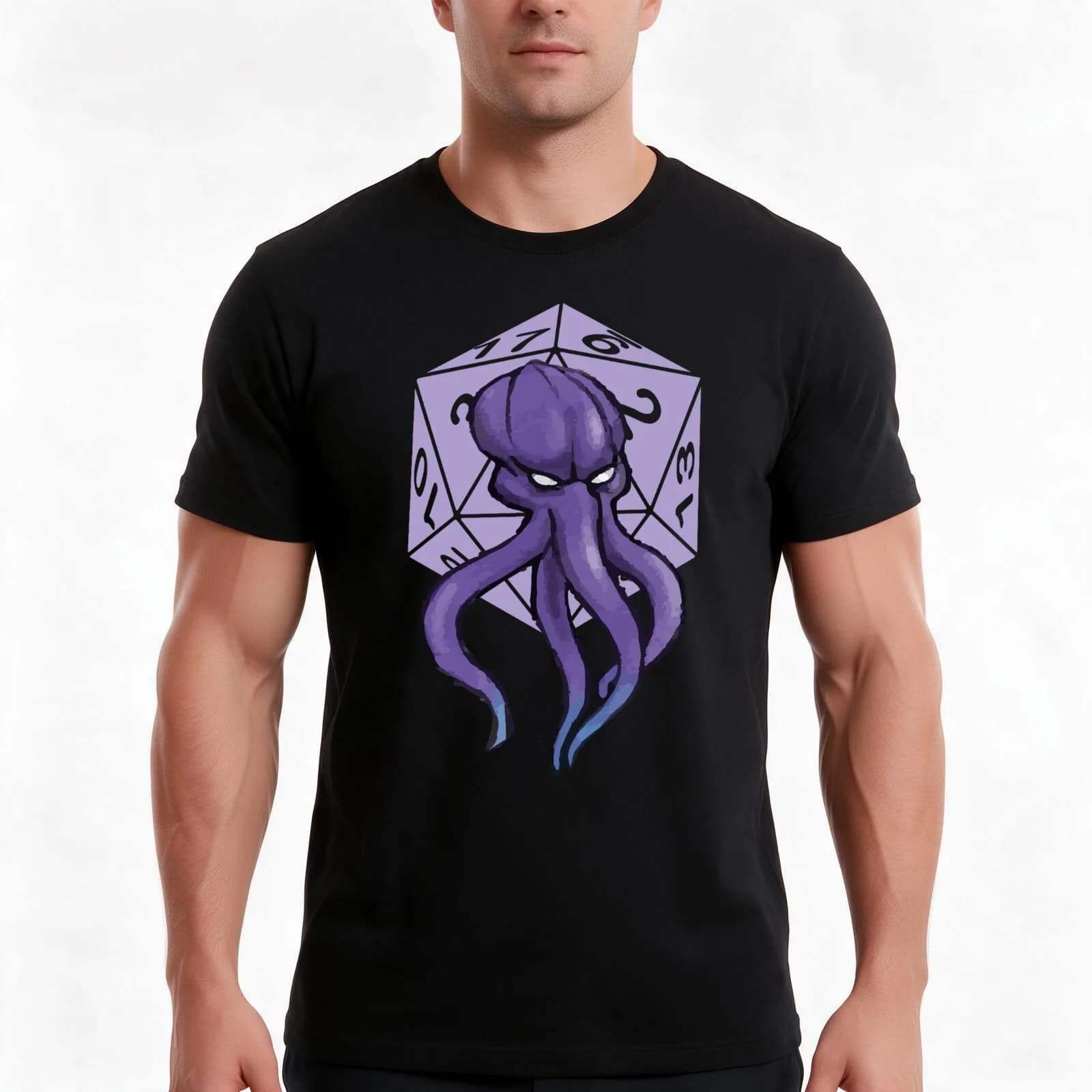 The Absolute - BG3 Mind Flyer and D20 Ilithid T-Shirt, Summer Casual Cotton Tee, Oversized Streetwear Tops, Unisex Men Women