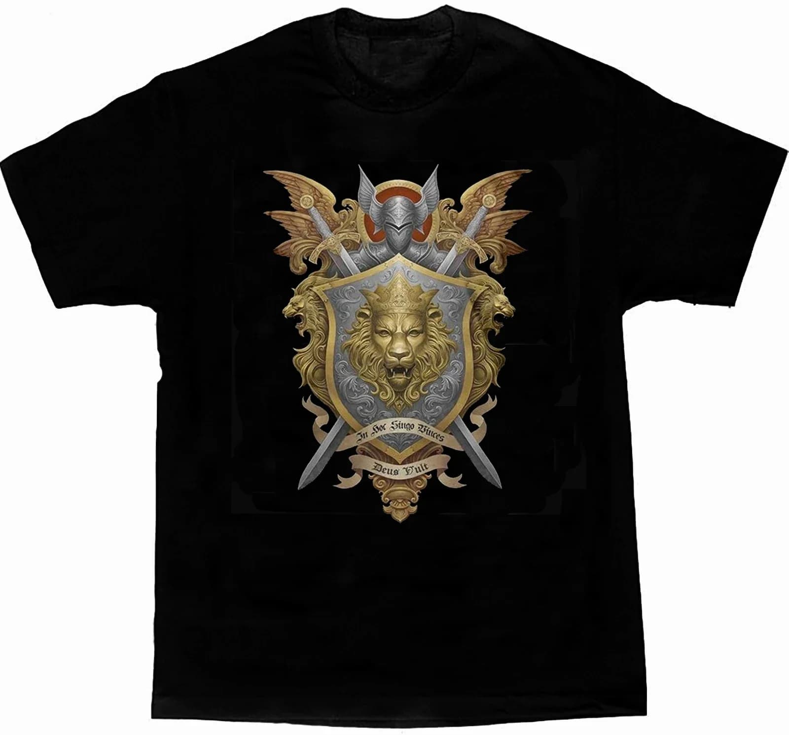 God Almighty Archangels Weapons Middle Ages Shield and Armor Sword T-Shirt. Summer Cotton O-Neck Short Sleeve Mens T Shirt New