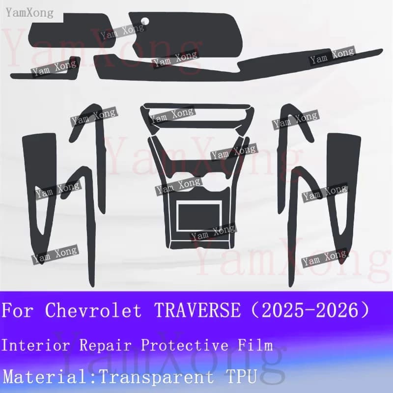 Car Navigation Dashboard Screen Sticker For Chevrolet GMC TRAVERSE Interior Kit Protective Gearbox Center Panel Transparent Film