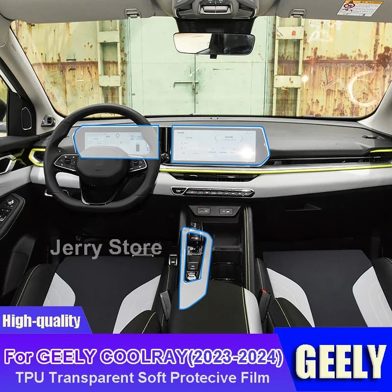 For GEELY COOLRAY (2023-2024) Car Interior Center Console Transparent TPU Film Protective Anti-scratch Car Sticker Accessories