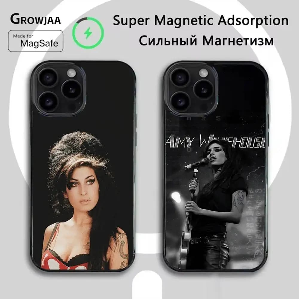 A-Amy Winehouse Singer Phone Case For iPhone 16e,16,15,14,13,12,11,Plus,Pro,Max,Mini Magsafe Magnetic Wireless Charging