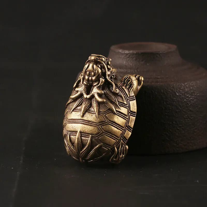 Brass Retro Turtle Figurine Small Statue Home Ornaments Animal Figurines Gift