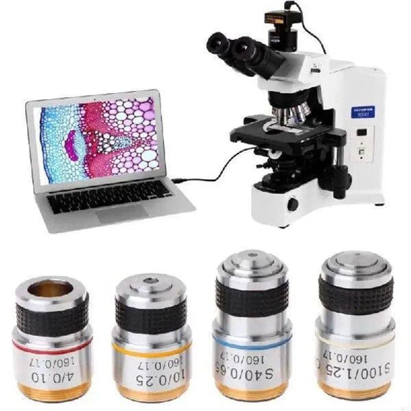 Achromatic Microscope Objective Lens RMS 185mm 4X 10X 20X 40X 100X High Resolution Lab Optical Lens