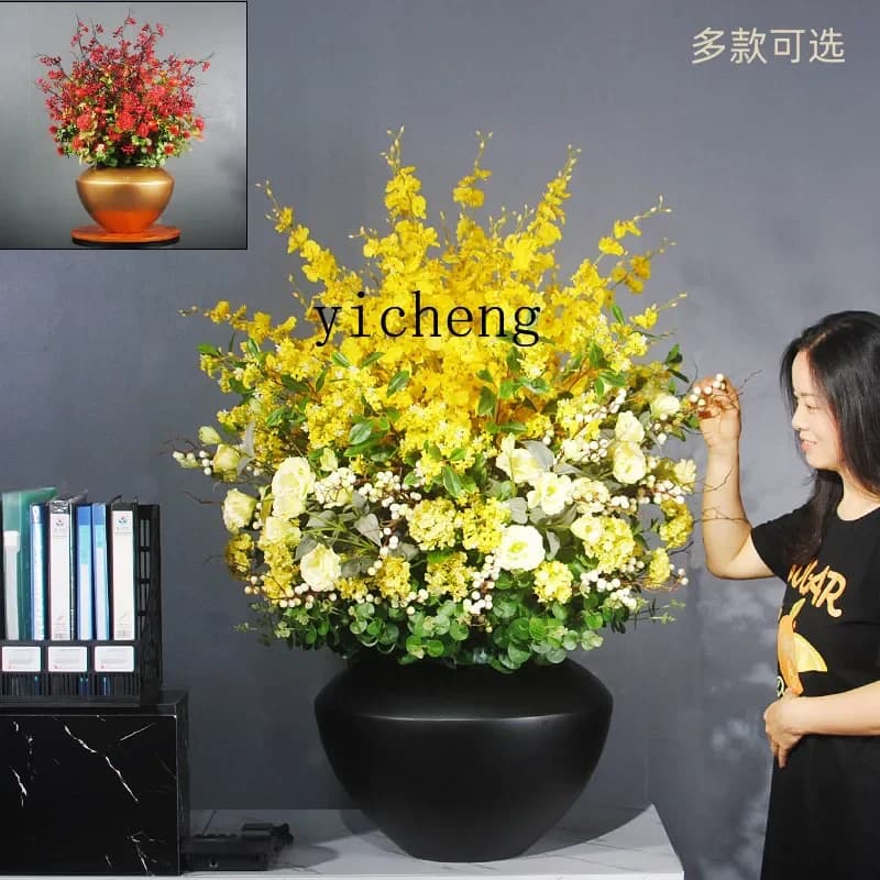 Large Artificial Flower Set Front Desk Hotel Lobby Decorative Flowers Desk Decoration desk decoration