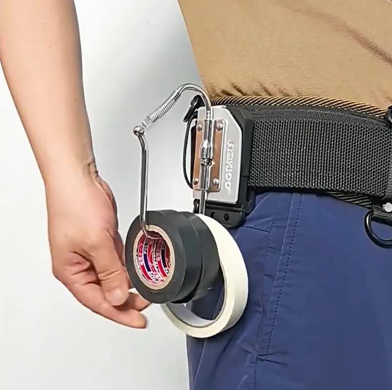 Folding Hanging Insulation Tape Holder Electrician Quick Buckle Waist Tool Hands Free Storage for Electrical Repair Tasks