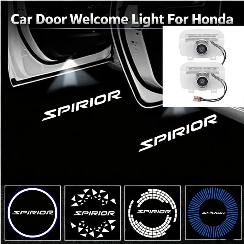 2PCS Interior Mod LED Ghost Emblem Projector Door Welcome Courtesy Lamps For Honda Spirior Interior Modification Accessories