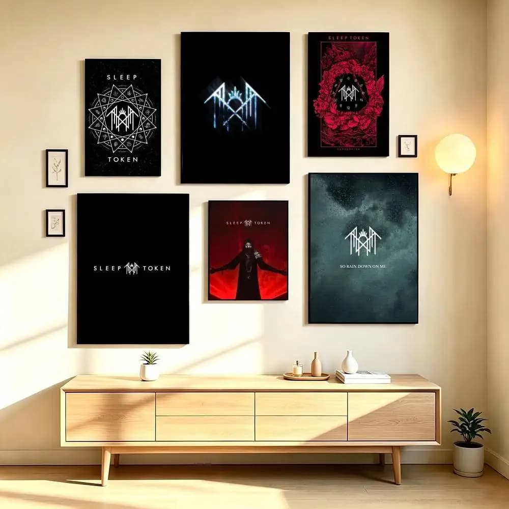 S-Sleep Token Metal Band  Poster Waterproof Wall Art Sticker For Bar Living Room Vintage Decor High Quality Print Gift