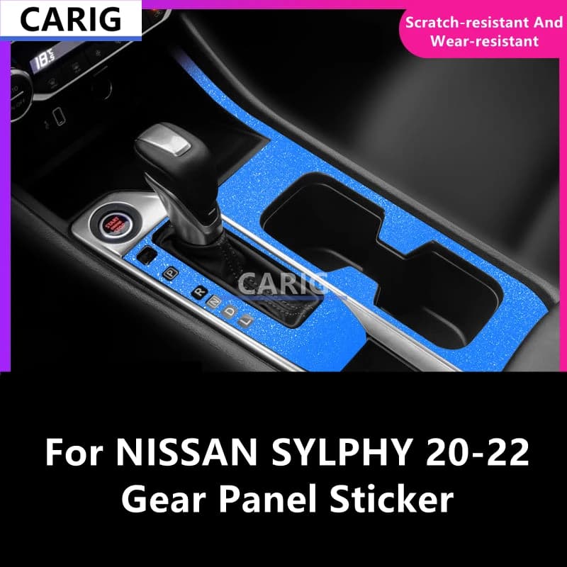 For NISSAN SENTRA/SYLPHY 20-22 Gear Panel Sticker Modified Carbon Fiber Interior Car Protective Film Accessories Modification