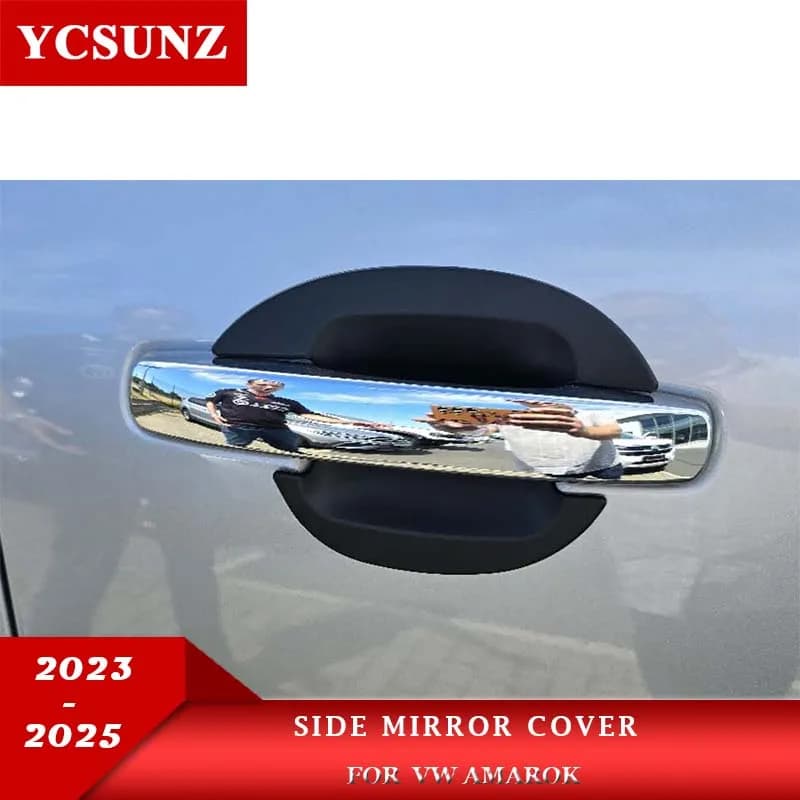 Matte Black Door Handle Bowl Cover For VW Volkswagen Amarok 2024 2025 2026 Double Cabin Car Accessories