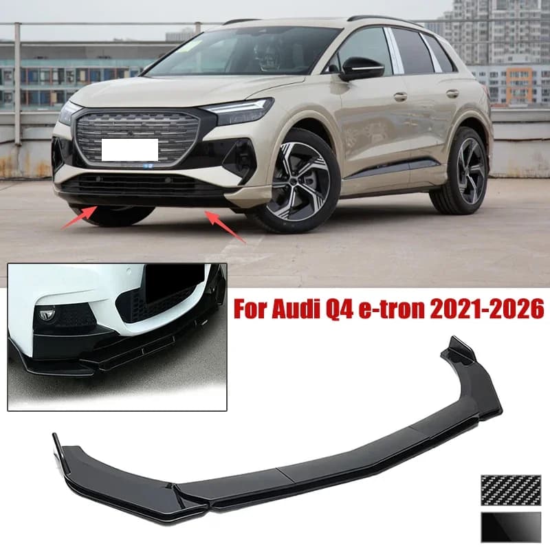 5pcs Front Bumper Shovel For Audi Q4 e-tron 2021-2026 Spoiler Front Bumper Deflector Anti Scratch Protection Device Accessory