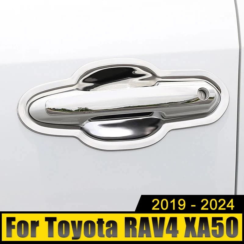 For Toyota RAV4 XA50 2019 2020 2021 2022 2023 2024 RAV 4 Hybrid Stainless Steel Car Door Handle Door Bowl Cover Trim Sticker