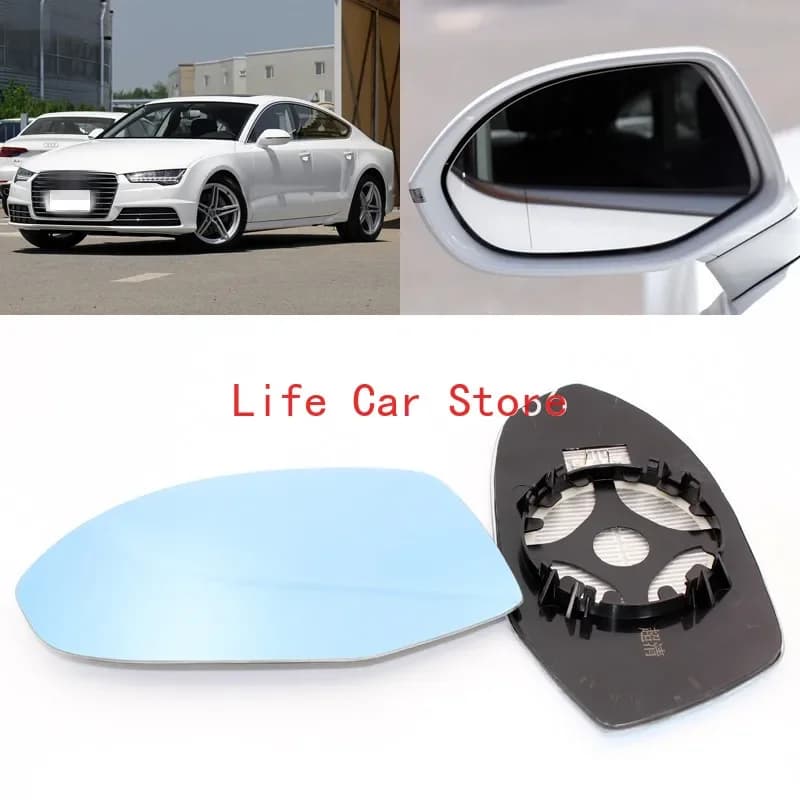 For Audi A7 Large Field Vision Blue Mirror Car Rearview Mirror Heating Modified Wide-angle Reversing Lens