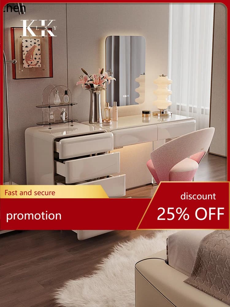 HT Special Offer Minimalist Small Dresser Storage Cabinet Integrated Bedroom Light Luxury Premium Makeup Table S