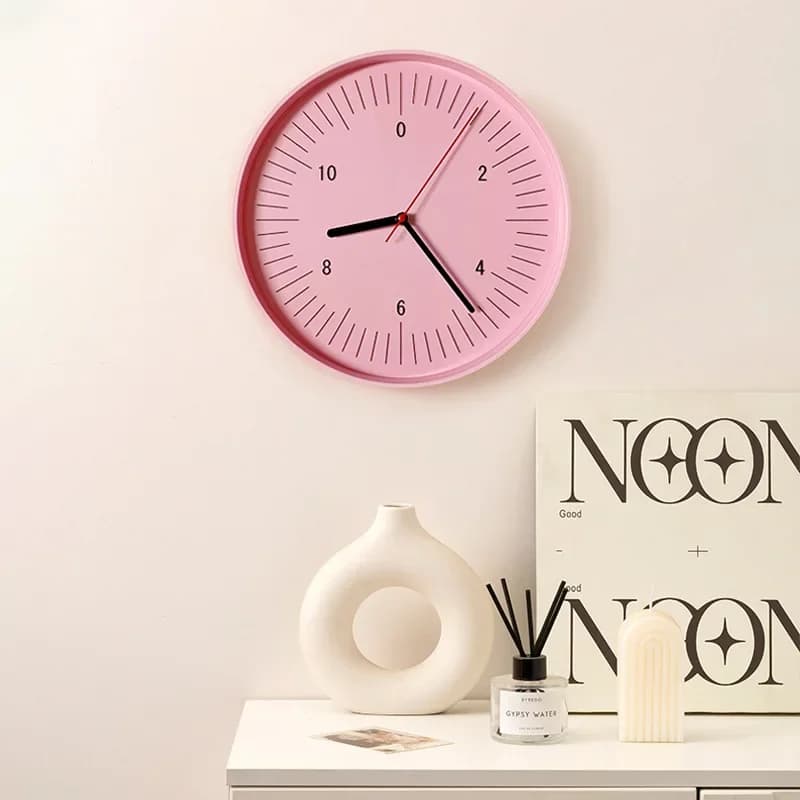 Ins Style Round Wall Clock Dopamine Decor Modern Circular Silent Non-ticking Wall-mounted Clock For Living Room Bedroom Office