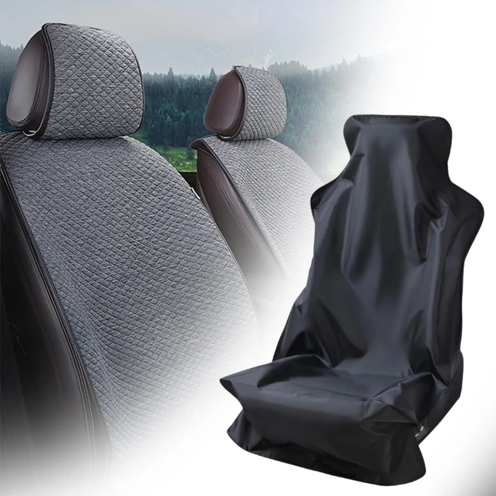 Automotive Seat Cushion Cover Waterproof Universal Oxford Fabric Front Seat Protector for Car Truck SUV Gym Exercise