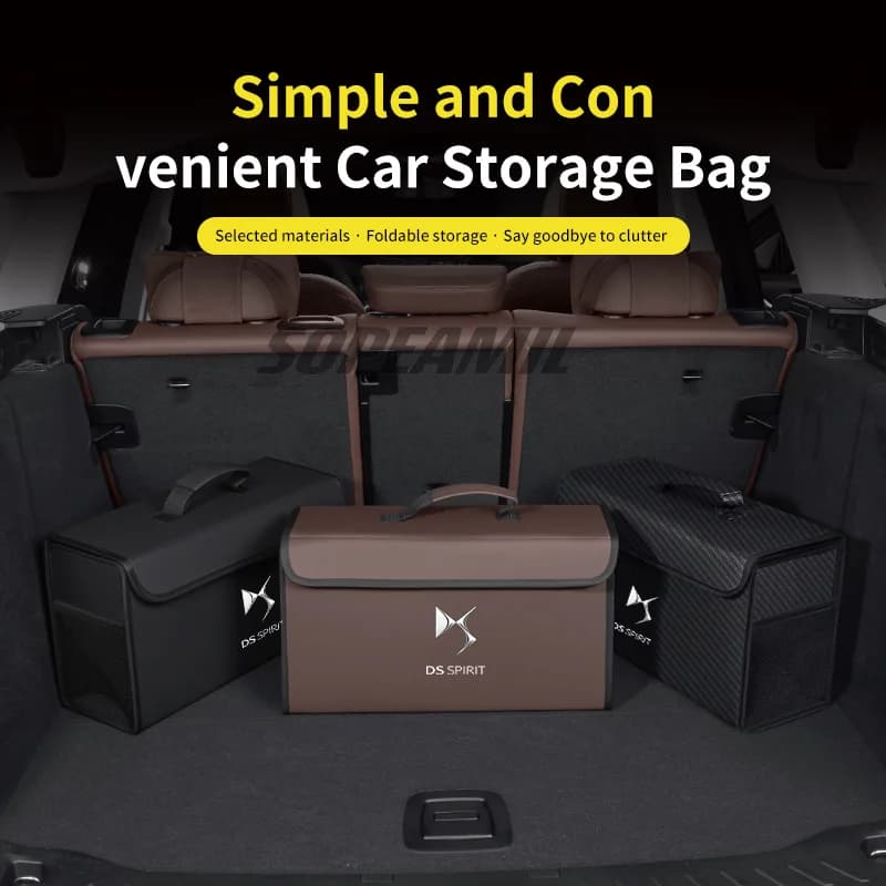 Car Trunk Organizing And Storage Box For DS DS4S DS5 5LS DS3 DS4 DS6 DS7 DS9 Brand-new Leather Automotive interior Accessories
