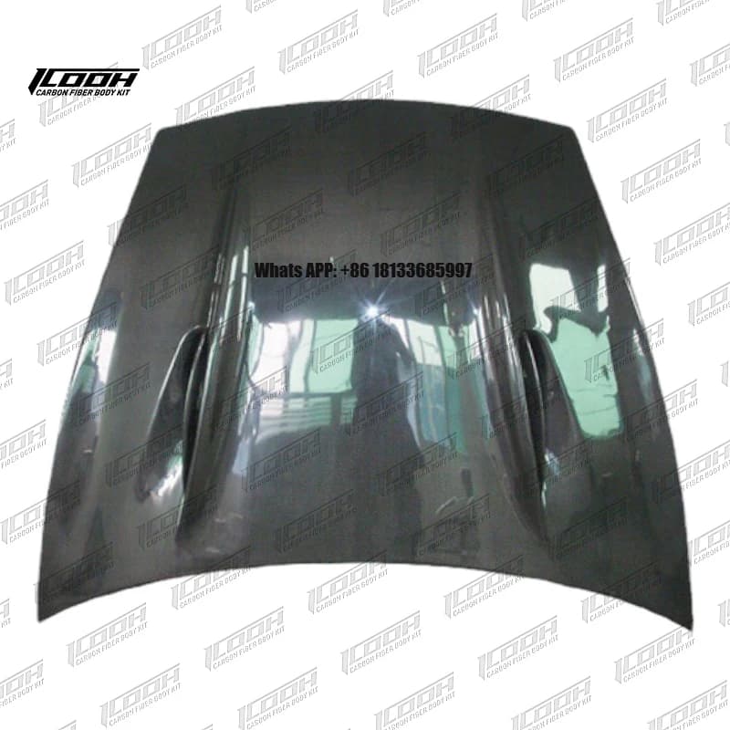 ICOOH Racing 955 957 Style Carbon Fiber Fibre Body Kit Front Engine Hood Bonnet with Vents for Porsche Cayenne 955 957