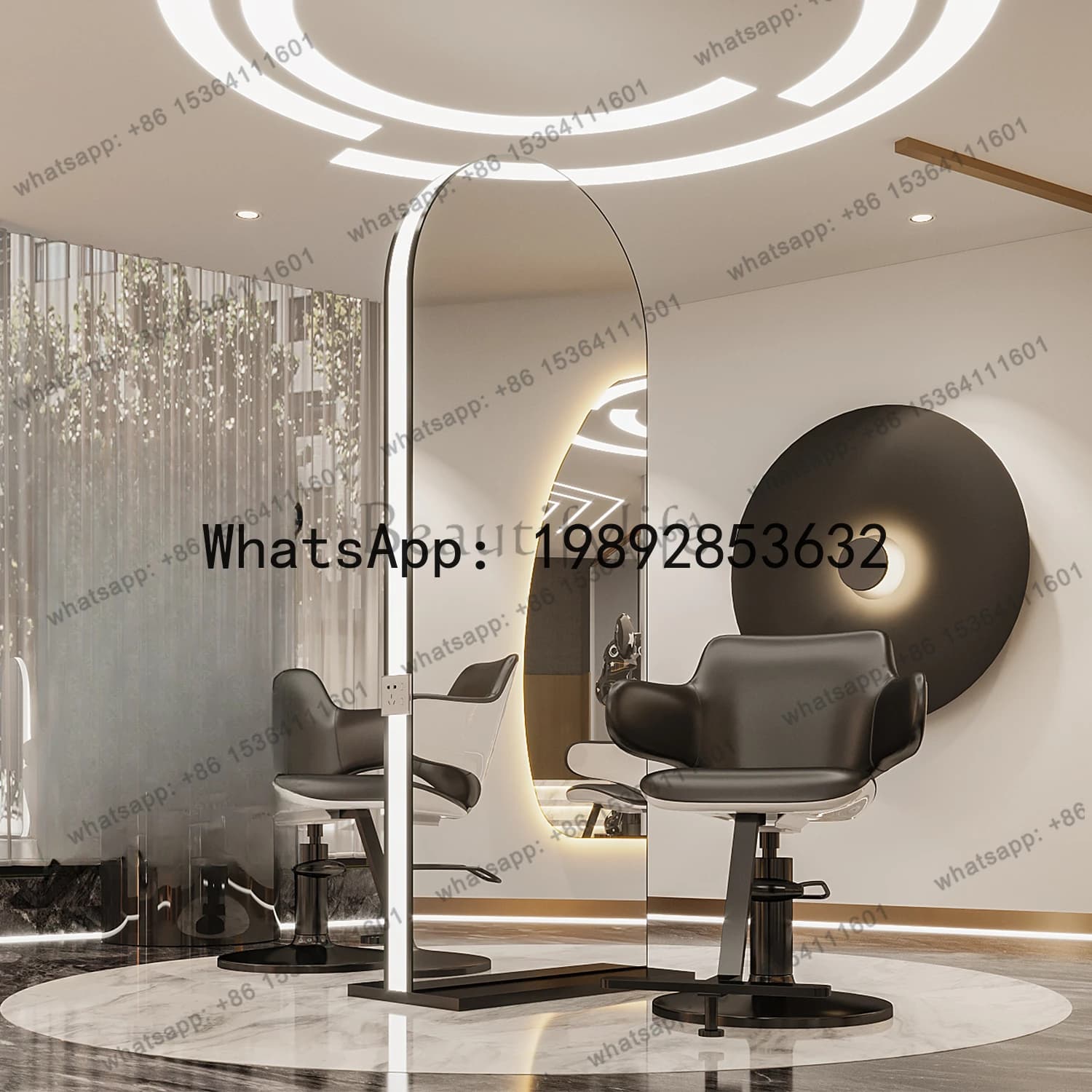 hair salon mirror table single and double-sided perm and dyeing floor-to-ceiling hair salon special with light