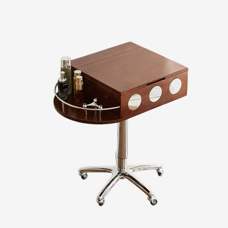 Small retro flip dresser small apartment master bedroom solid wood lifting removable makeup table