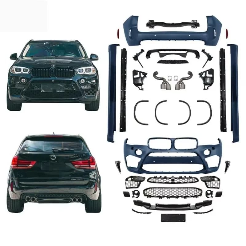 FW Manufacturing Source Car Accessories PP Front Rear Bumper Grille Rear Pipe Full Body Kit for   X5 F15 to X5M Body Kit
