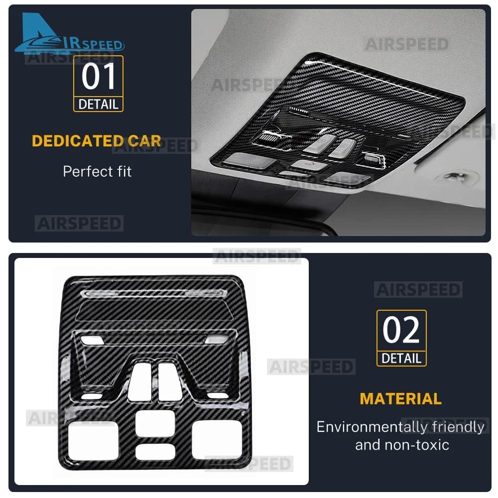 For Ford Ranger 2023-2024 Premium Roof Dome Light Frame Interior Reading Lamp Cover Trim Car Interior Accessories