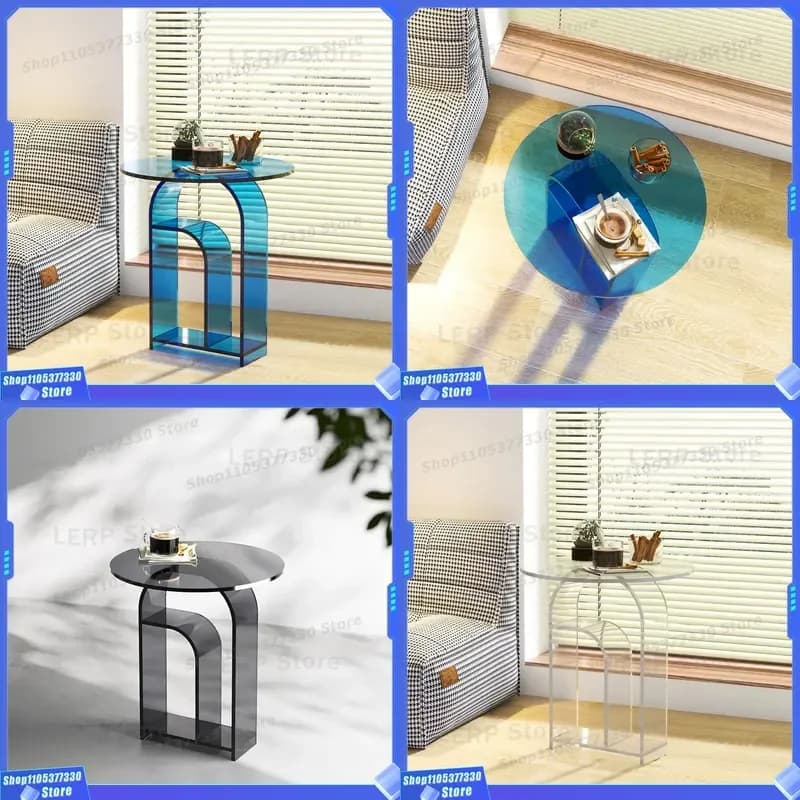 Solid Wood Coffee Table Living Room Side Table with Wheels Removable Hairdressing Trolley Sofa Corner Shelf Bedroom Bedside